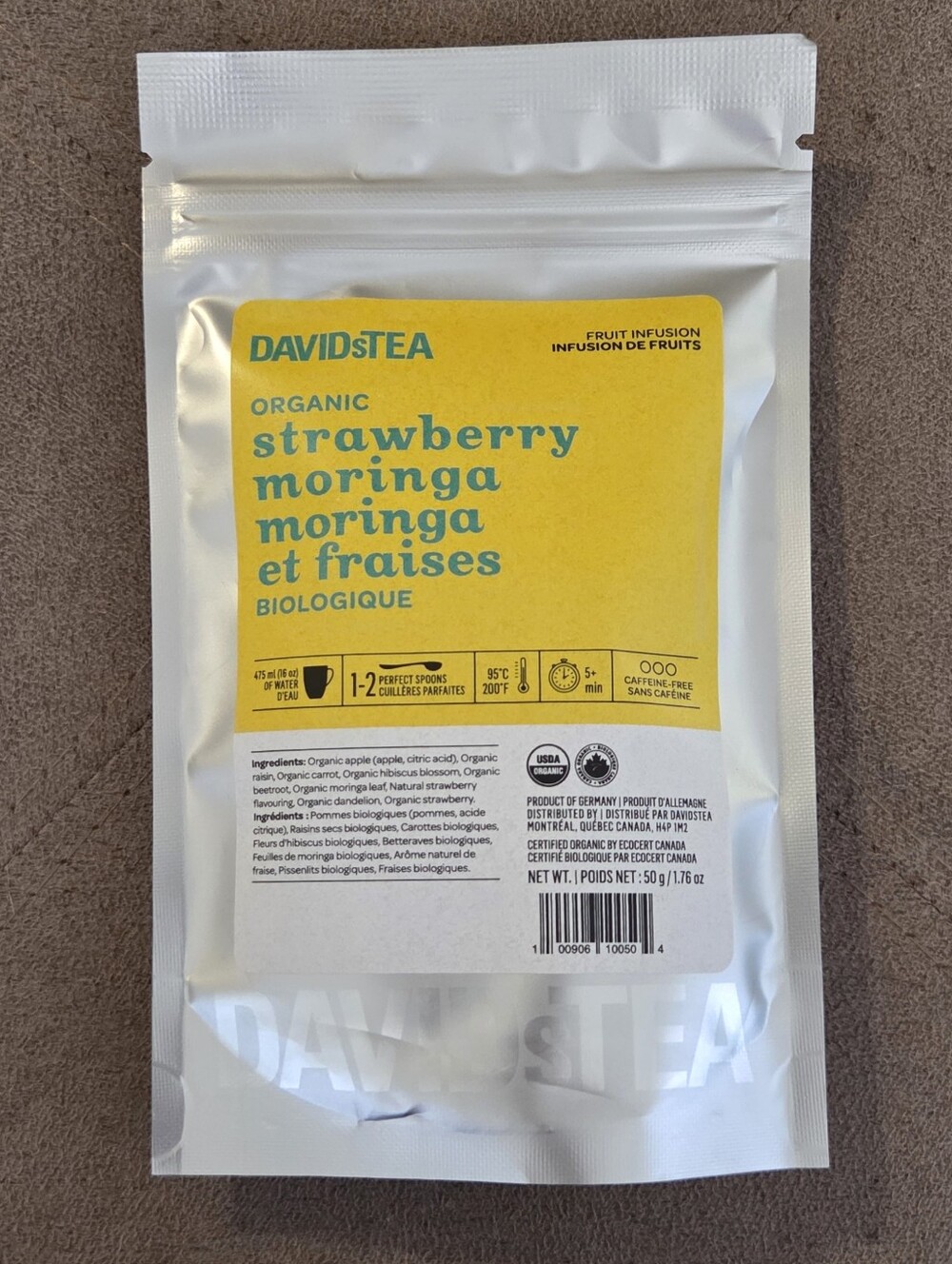 2/$20 Sealed! Davidstea STRAWBERRY MORINGA Loose Leaf Tea 50g Retired Davids Tea